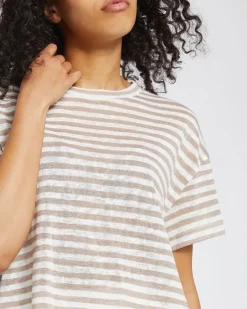 Clearance Dunnes Stores Linen Look Crew Neck T-Shirt