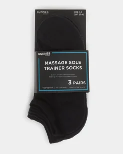 New Dunnes Stores Massage Sole Trainer Socks - Pack Of 3
