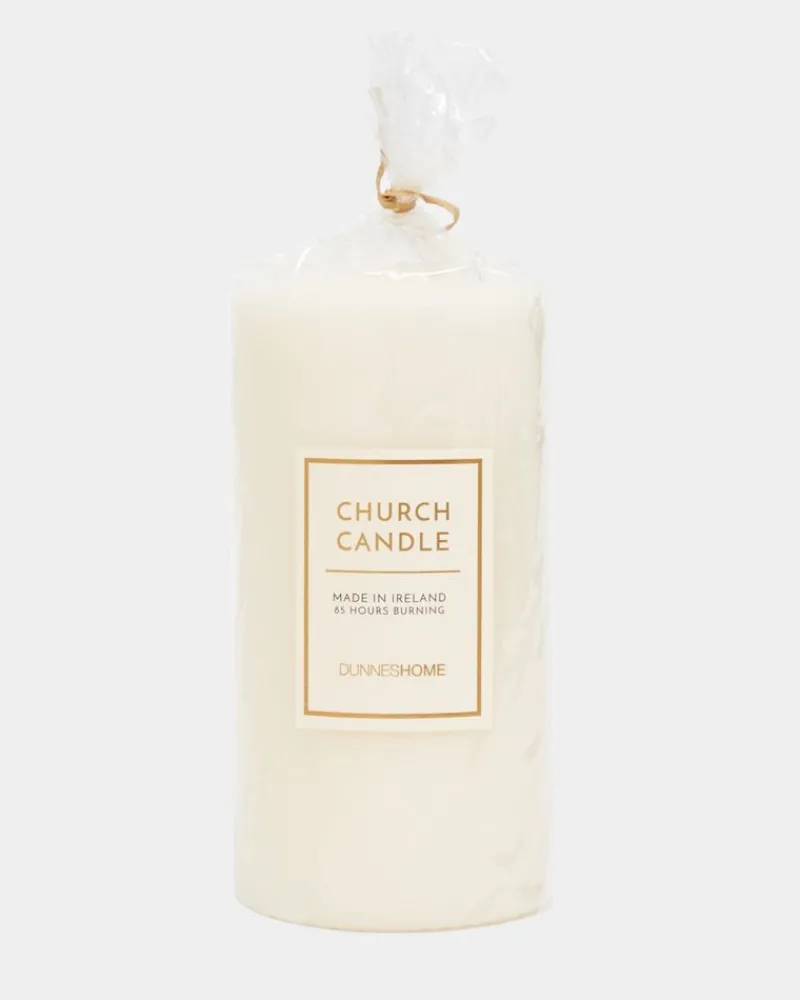 New Dunnes Stores Medium Church Pillar Candle