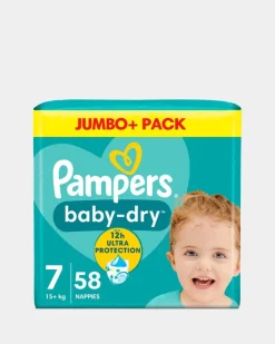 Hot Dunnes Stores Pampers Baby Dry Size 7 Jumbo Plus Pack 58 Nappies