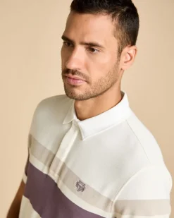 Outlet Dunnes Stores Paul Costelloe Living Men Textured Rib Stripe Polo Shirt