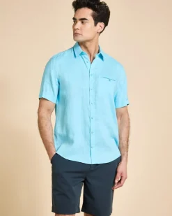 Hot Dunnes Stores Paul Costelloe Living Men Short Sleeve Solid Linen Shirt