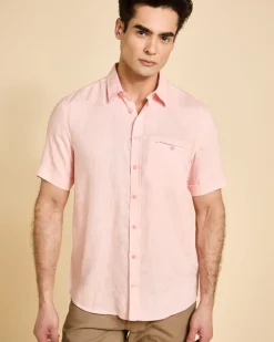 Hot Dunnes Stores Paul Costelloe Living Men Short Sleeve Solid Linen Shirt