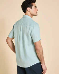 Clearance Dunnes Stores Paul Costelloe Living Men Short Sleeve Solid Linen Shirt
