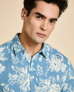 Sale Dunnes Stores Paul Costelloe Living Men Short Sleeve Linen Print Shirt