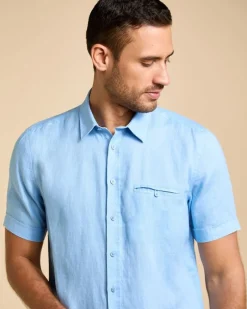 Clearance Dunnes Stores Paul Costelloe Living Men Short Sleeve Solid Linen Shirt