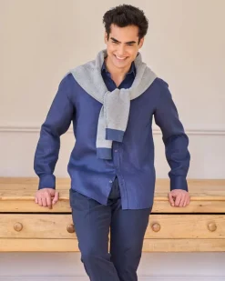 New Dunnes Stores Paul Costelloe Living Men Longsleeve Linen Solid Shirt