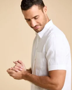 Hot Dunnes Stores Paul Costelloe Living Men Short Sleeve Solid Linen Shirt
