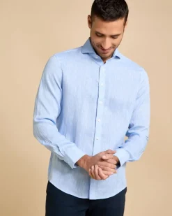 New Dunnes Stores Paul Costelloe Living Men Cutaway Collar Linen Shirt