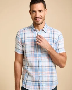 Clearance Dunnes Stores Paul Costelloe Living Men Short Sleeve Linen Check Shirt