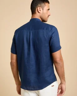 Outlet Dunnes Stores Paul Costelloe Living Men Short Sleeve Linen Grandad Shirt