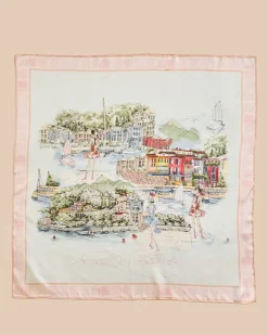 New Dunnes Stores Paul Costelloe Living Studio Lake Garda Print Silk Scarf