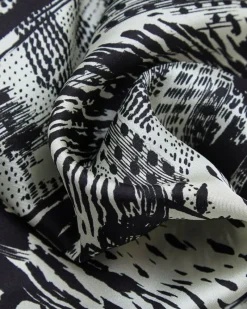 New Dunnes Stores Paul Costelloe Living Studio Black Animal Silk Scarf