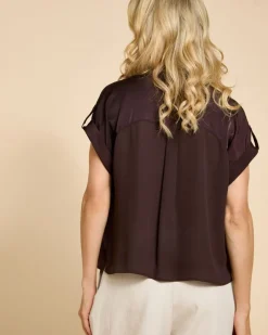 Clearance Dunnes Stores Paul Costelloe Living Studio Brown Pocket Blouse