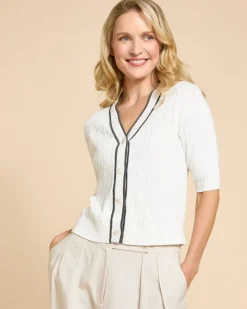 Clearance Dunnes Stores Paul Costelloe Living Studio Ivory Cable Knit Cardigan