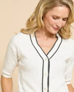 Clearance Dunnes Stores Paul Costelloe Living Studio Ivory Cable Knit Cardigan
