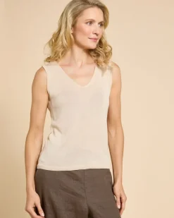 Clearance Dunnes Stores Paul Costelloe Living Studio Stone Linen V-Neck Tank Top