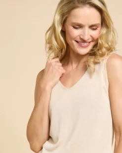 Clearance Dunnes Stores Paul Costelloe Living Studio Stone Linen V-Neck Tank Top