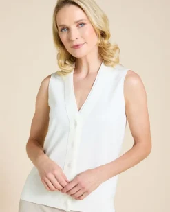 Sale Dunnes Stores Paul Costelloe Living Studio Ivory Sleeveless Cardigan