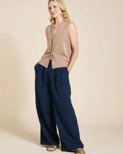 Outlet Dunnes Stores Paul Costelloe Living Studio Taupe Sleeveless Cardigan