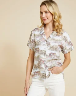 Clearance Dunnes Stores Paul Costelloe Living Studio 100% Linen SS25 Print Shirt