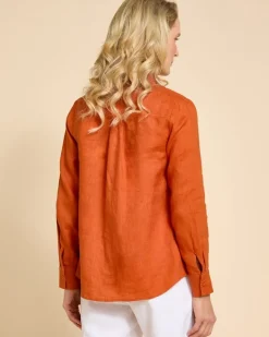 Fashion Dunnes Stores Paul Costelloe Living Studio Rust Linen Shirt