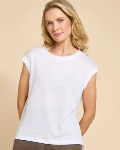 Discount Dunnes Stores Paul Costelloe Living Studio White Linen Cap Sleeve Top