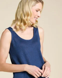 Online Dunnes Stores Paul Costelloe Living Studio Navy Linen Vest Top