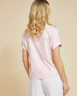 New Dunnes Stores Paul Costelloe Living Studio Pink V-Neck Pleat Front Top