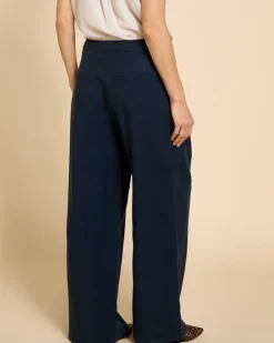 New Dunnes Stores Paul Costelloe Living Studio Navy Lyocell Trousers