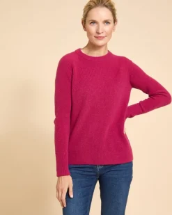New Dunnes Stores Paul Costelloe Living Studio Berry 100% Cashmere Ribbed Cuff Jumper