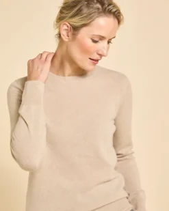 Online Dunnes Stores Paul Costelloe Living Studio Tan 100% Cashmere Crew Neck Jumper