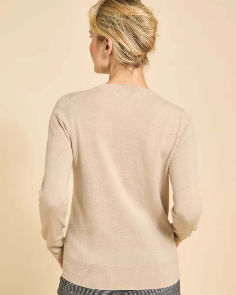 Online Dunnes Stores Paul Costelloe Living Studio Tan 100% Cashmere Crew Neck Jumper