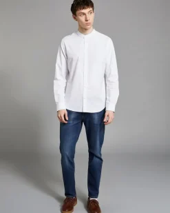 Clearance Dunnes Stores Paul Galvin Cotton Blend Long-Sleeved Grandad Shirt