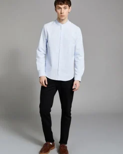 Best Dunnes Stores Paul Galvin Cotton Blend Long-Sleeved Grandad Shirt