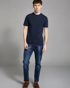 Outlet Dunnes Stores Paul Galvin Navy Stretch Fit T-Shirt