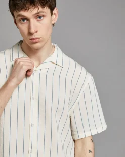 Outlet Dunnes Stores Paul Galvin Short-Sleeved Jacquard Stripe Shirt