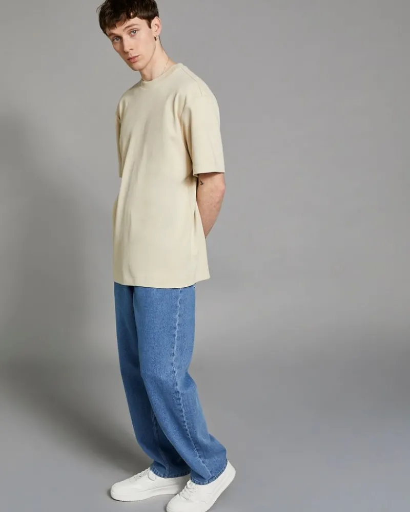 Outlet Dunnes Stores Paul Galvin Stone Heavyweight Loose Fit T-Shirt