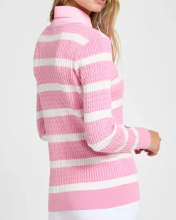 Best Dunnes Stores Pádraig Harrington Golf Pink Cable Knit Jumper