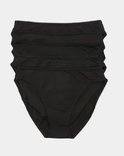 New Dunnes Stores Plain Cotton Rich High Leg Briefs - Pack Of 5