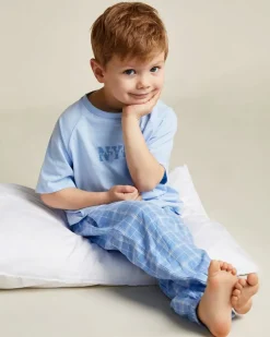 Fashion Dunnes Stores Poplin Check Pyjamas (3-14 Years)