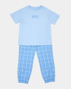 Fashion Dunnes Stores Poplin Check Pyjamas (3-14 Years)