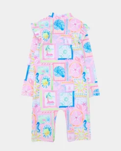 Online Dunnes Stores Postcard Unitard Swimsuit Set (6 Months-6 Years) - 2 Pieces