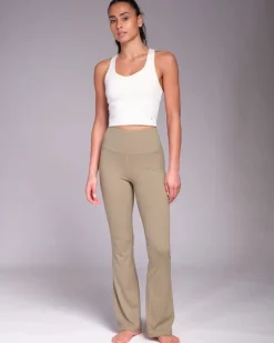 Fashion Dunnes Stores Powercut All-Day-Wear Sandy Taupe Flared Leggings