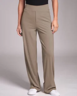 New Dunnes Stores Powercut All-Day-Wear Wide Leg Trousers Sandy Taupe