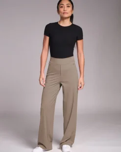 New Dunnes Stores Powercut All-Day-Wear Wide Leg Trousers Sandy Taupe