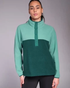 Outlet Dunnes Stores Powercut Ascend Half Snap Dusty Turquoise Fleece