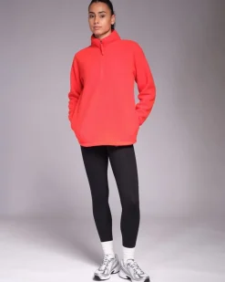 Clearance Dunnes Stores Powercut Ascend Quarter Zip Bright Red Fleece