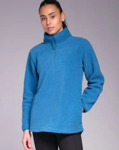 Online Dunnes Stores Powercut Ascend Quarter Zip Vintage Blue Fleece