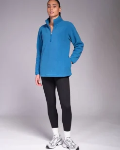 Online Dunnes Stores Powercut Ascend Quarter Zip Vintage Blue Fleece